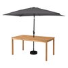 Alaterre Furniture 6 Piece Set, Okemo Table with 4 Chairs, 10-Foot Rectangular Umbrella Gray ANOK01RE11S4